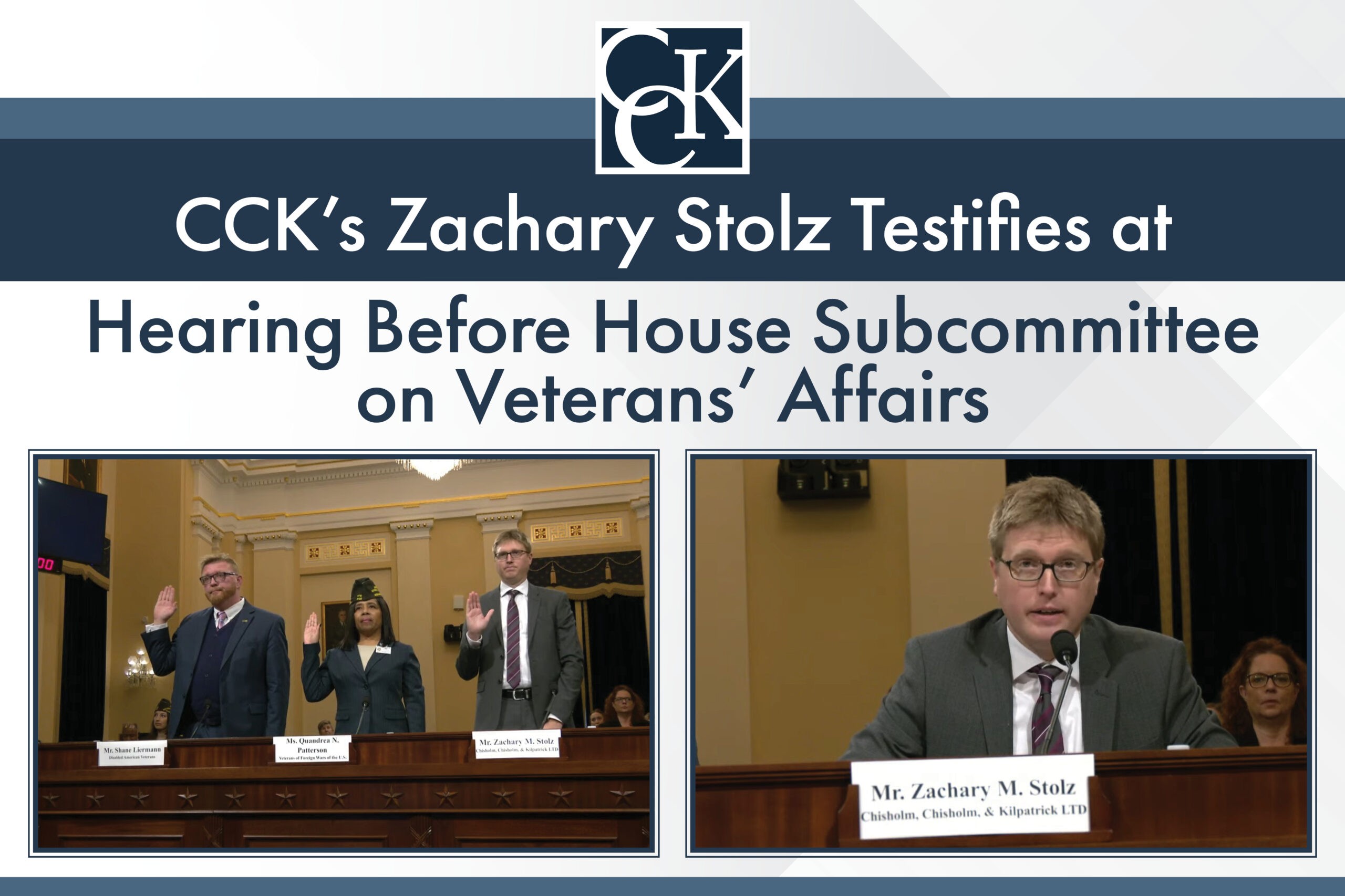 CCK's Zachary Stolz Testifies at Hearing Before House Subcommittee on  Veterans' Affairs